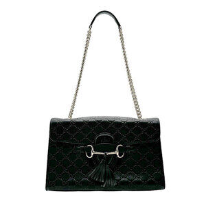 Gucci Emily Leather Shoulder Bag Black